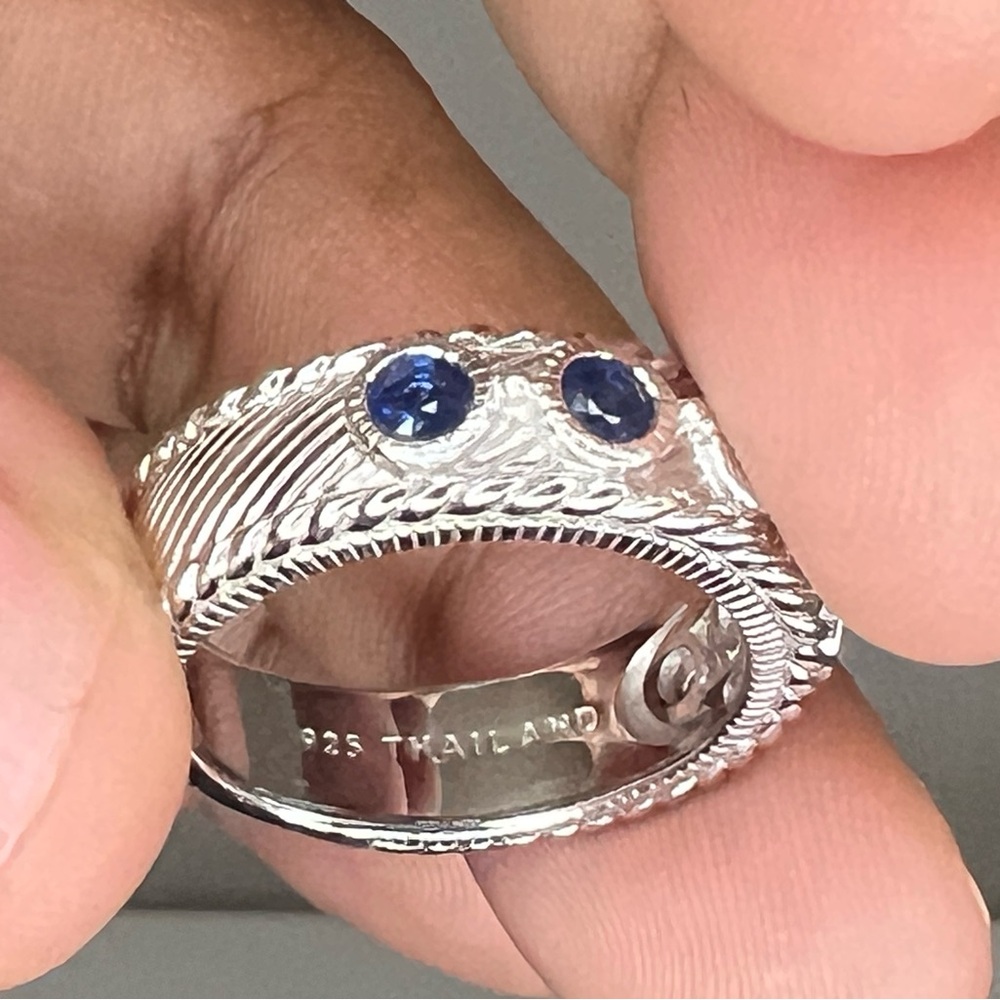 Rare Judith Ripka Silver Ring with Sapphires - Picture 9 of 9